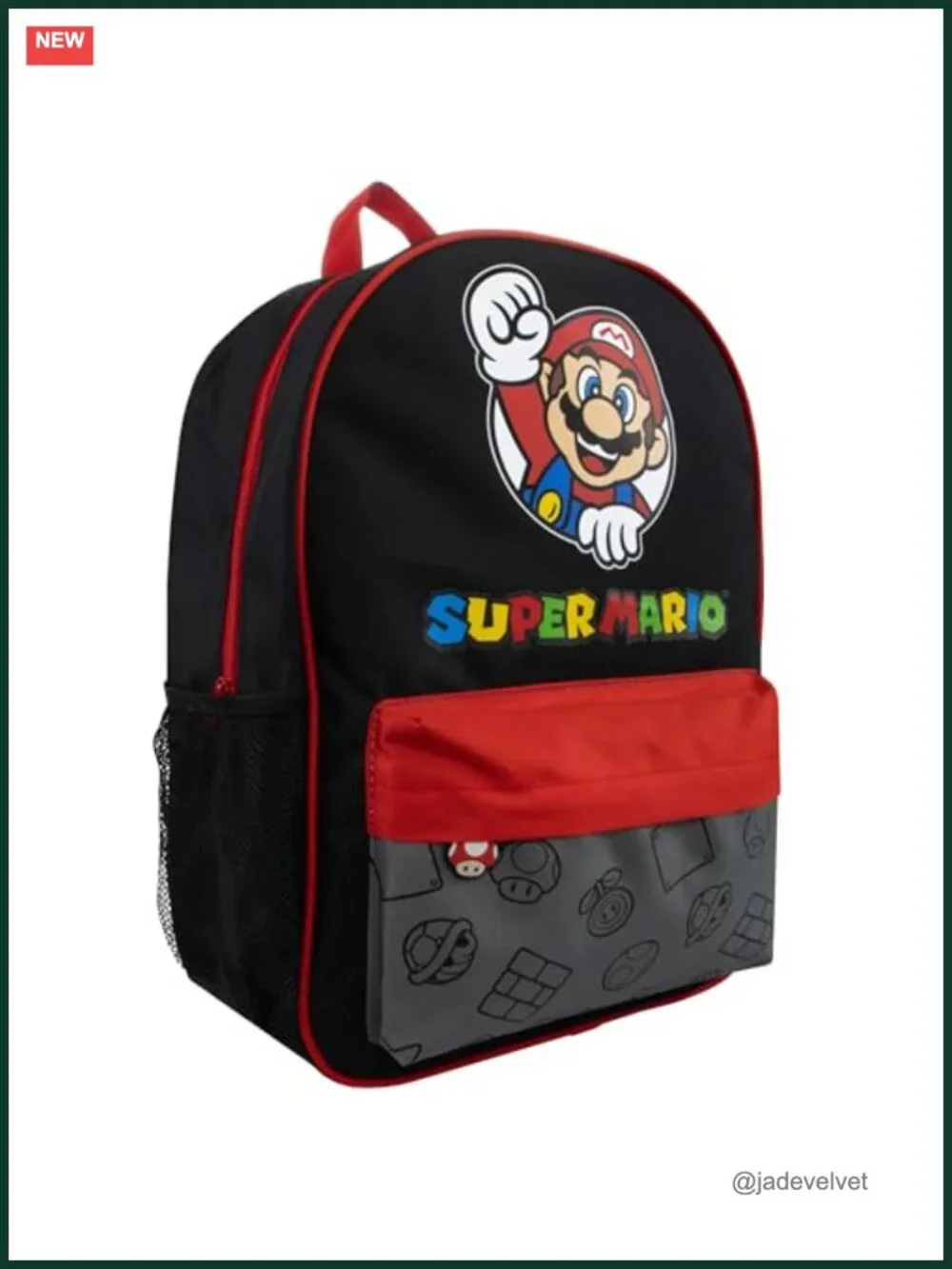 Super Mario Backpack with Pockets for Boys